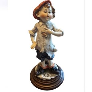 G. Armani Capodimonte Italy Handpainted Porcelain Figurine Boy. Signed